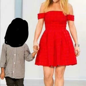 ASOS red fit and flare dress